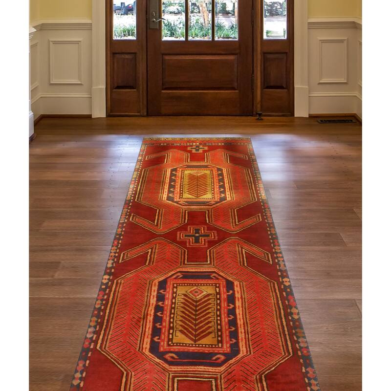 Fine Vintage Distressed Upwood Red/Burgundy Runner - 2'11" x 9'10"
