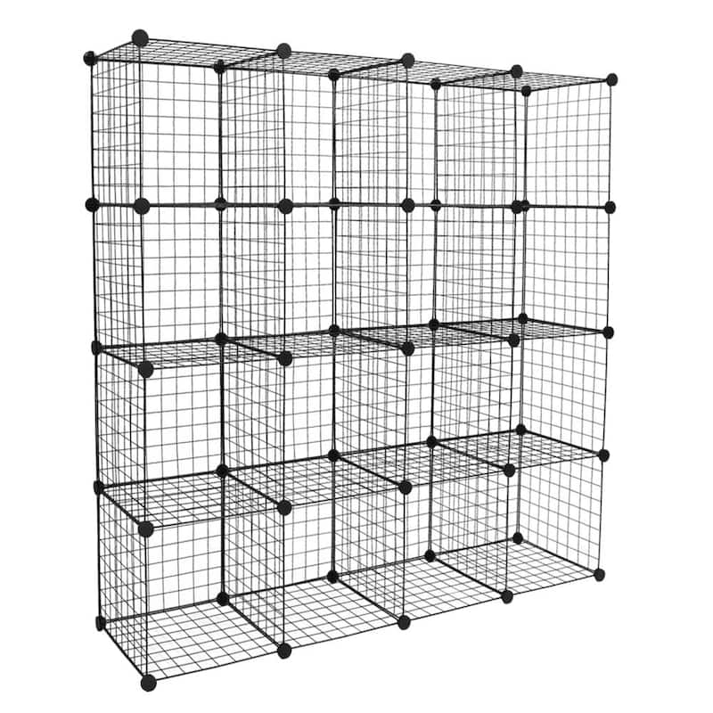 16 Cube Wire Grid Organizer,Multi Use DIY Bookcase