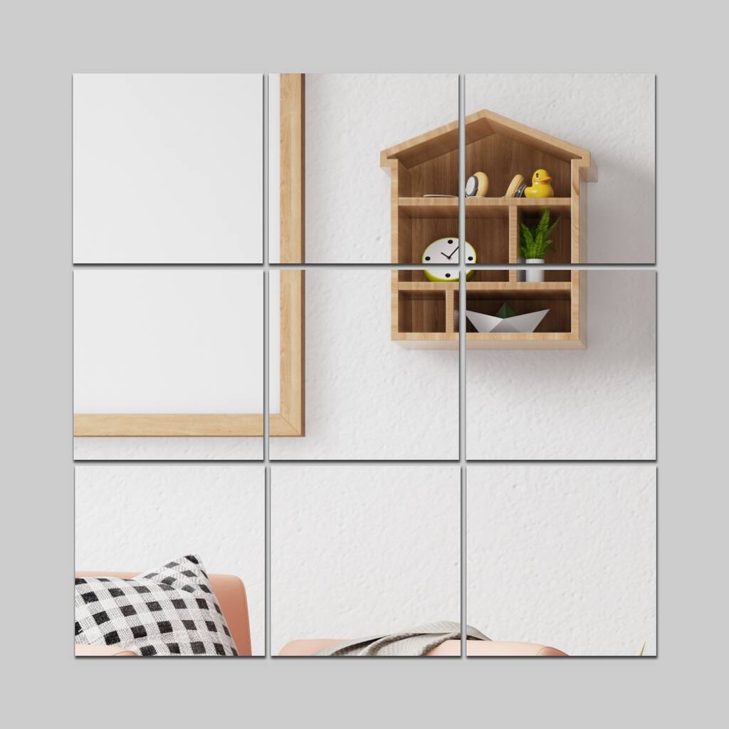 Walplus Square Acrylic Wall Mirror Tiles