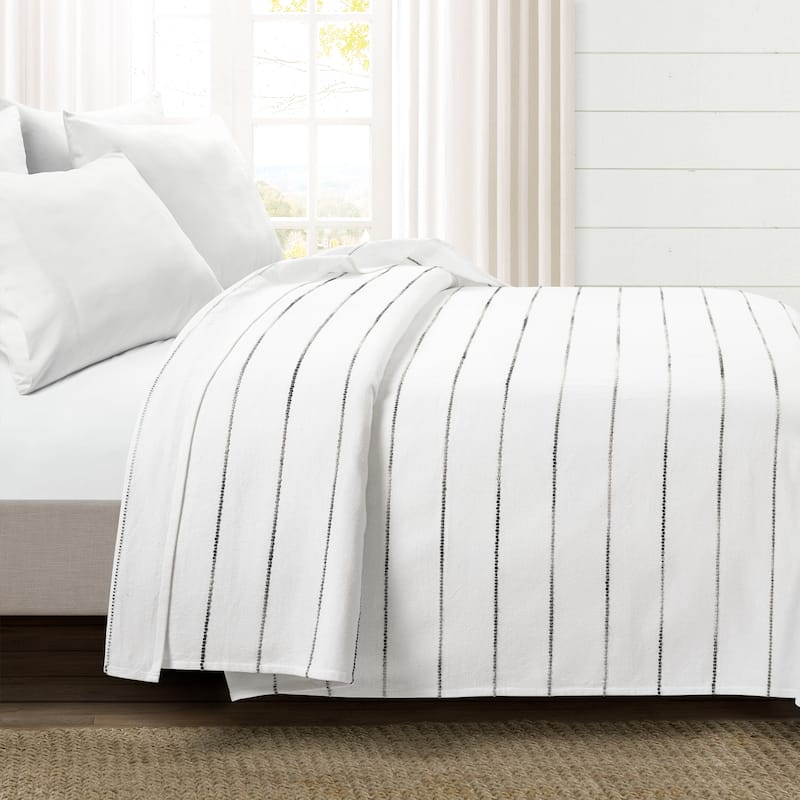 Lush Decor Ombre Stripe Yarn Dyed Cotton Oversized Blanket/Coverlet