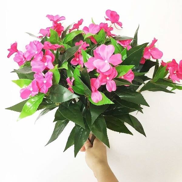 Shop Lopkey Lifelike Silk Artificial Impatiens Bouquet Flower