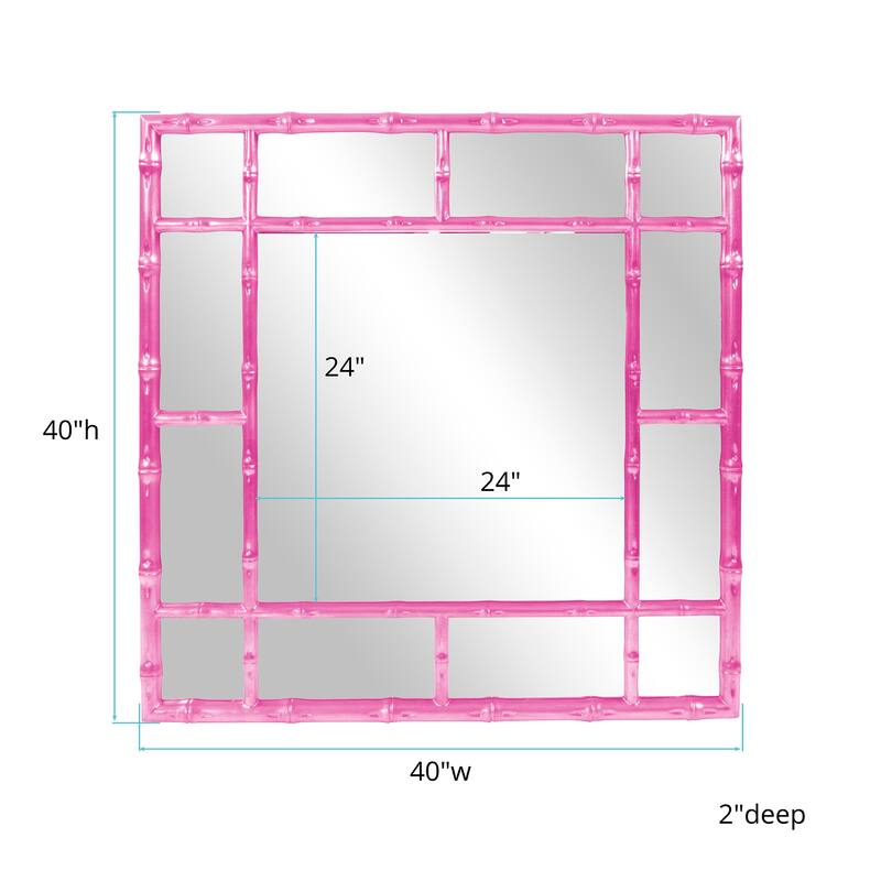 Allan Andrews Square Bamboo Framed Wall Mirror - 40" x 40"