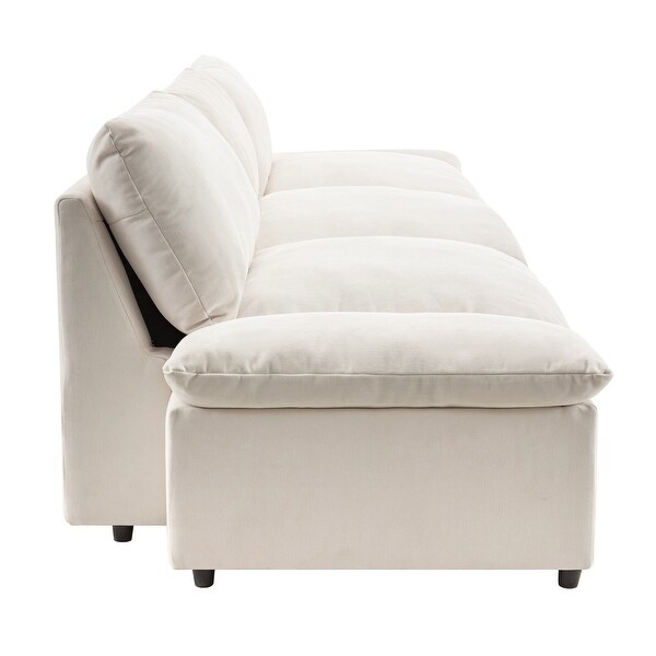 Trapezoid Settee Deep Seat Sofa with 2 Hidden Storage Compartment