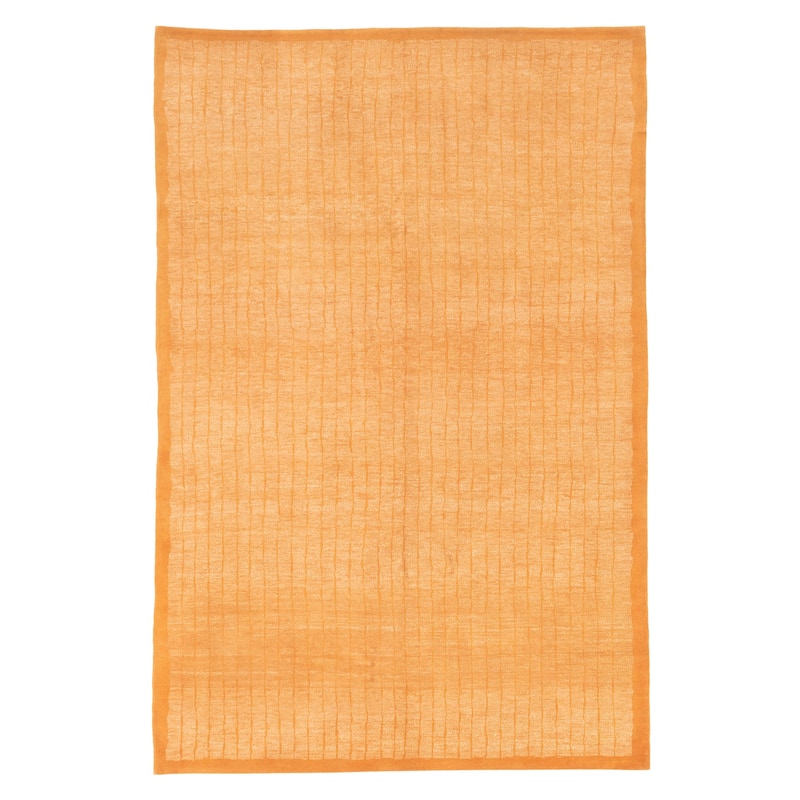 ECARPETGALLERY Hand-knotted Opulence Burnt Orange Wool Rug - 6'0 x 9'2