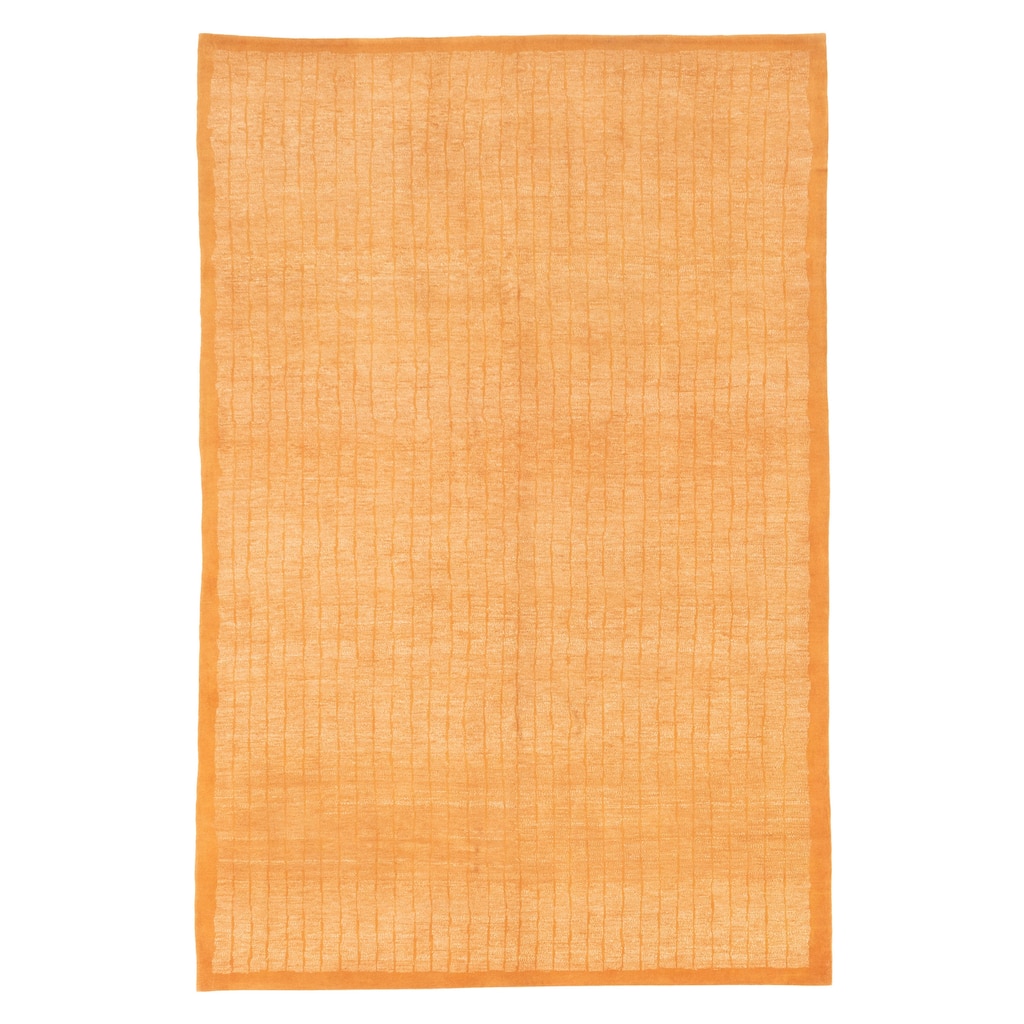 ECARPETGALLERY Hand-knotted Opulence Burnt Orange Wool Rug - 6'0 x 9'2