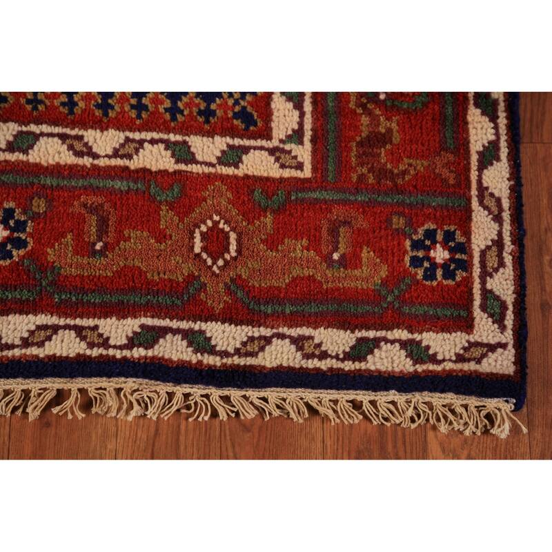 Orange Khottan Oriental Accent Rug Hand-Knotted Wool Carpet - 4'1"x 5'10"