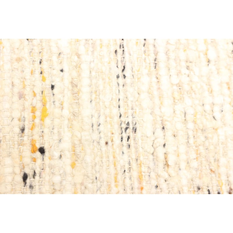 ECARPETGALLERY Braid weave Sienna Beige, Cream Wool Rug - 5'0 x 7'11