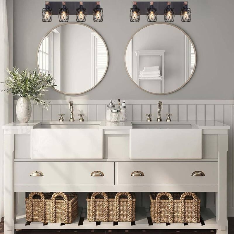 KISRAIS Farmhouse Bathroom Vanity Light with 3/4/5/6/7 Lights for Bathroom, Hallway (Bulb Not Included)