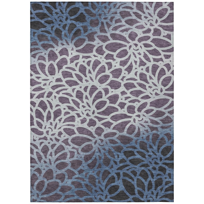 Machine Washable Indoor/ Outdoor Floral Craze Chantille Rug
