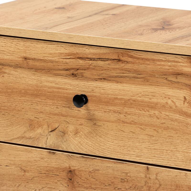 Decon Modern Oak Brown Finished Wood 3-Drawer Storage Chest