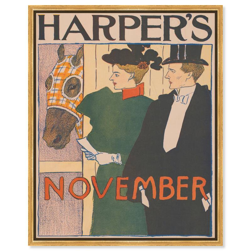 Harpers November 1895 Canvas by Art Remedy - Gold - 20" x 24"