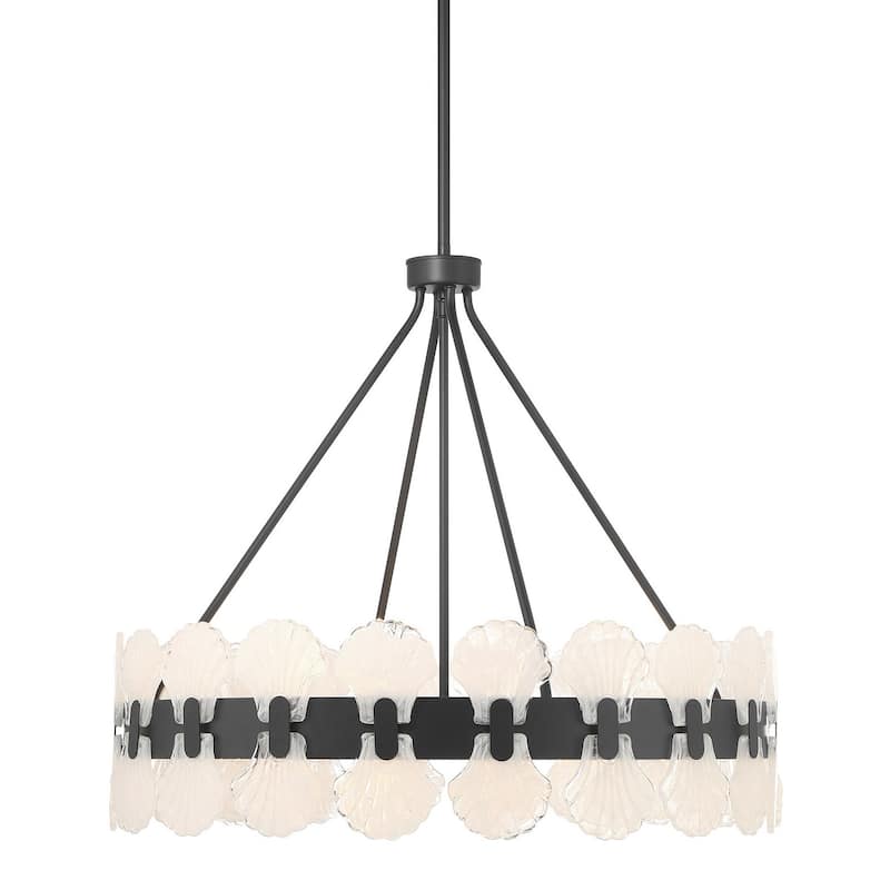 Savoy House 1-3605-6 Bancroft 6 Light 30" Wide LED Drum Chandelier - Matte Black