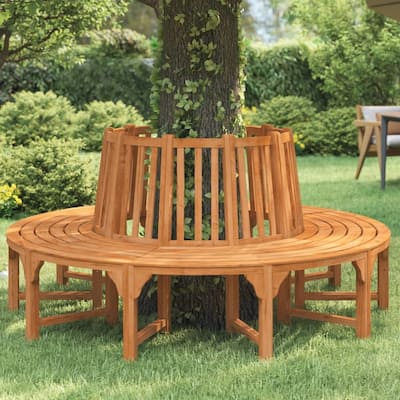 vidaXL Tree Bench Reddish Brown Solid Eucalyptus Wood