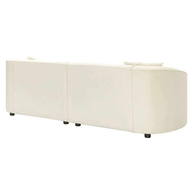 87.25" Velvet 3-Seater Sofa, Ergonomic Support and Solid Frame