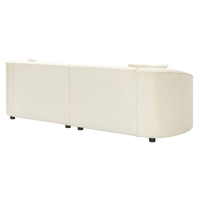 Christopher Knight Home - Allegra Modern 87” 3-Seat Upholstered Curved Sofa