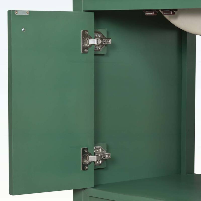 36-Inch Bathroom Vanity with Soft-Closing Drawers,Ceramic Sink,and Wood Frame
