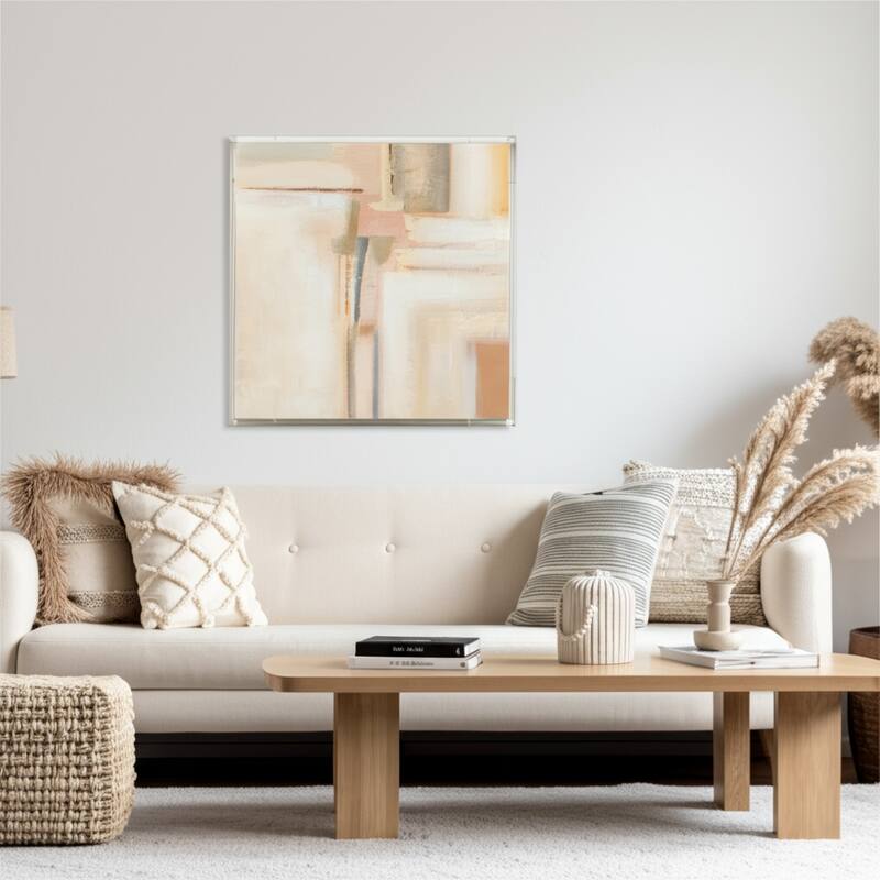 Canvas Wall Art Wood Frame Abstract Textured Design - 40" Multi