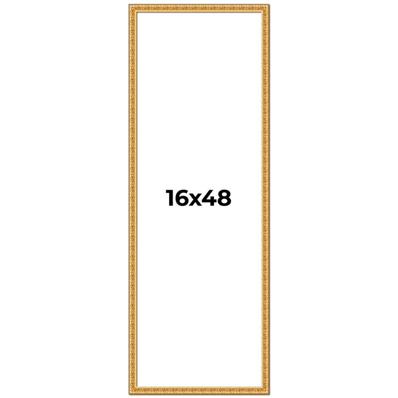16x48 Frame Gold Real Wood Picture Frame Width 1 inches | Interior