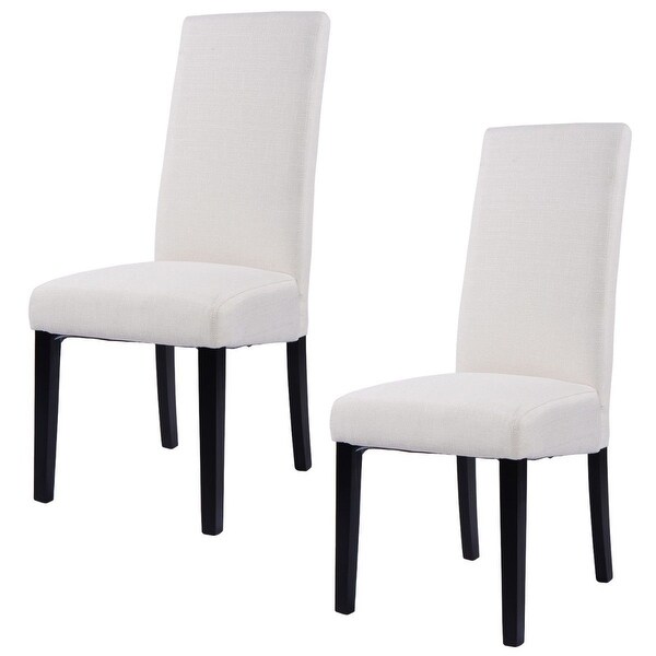 Shop Costway Set of 2 Fabric Dining Chair Armless Accent ...