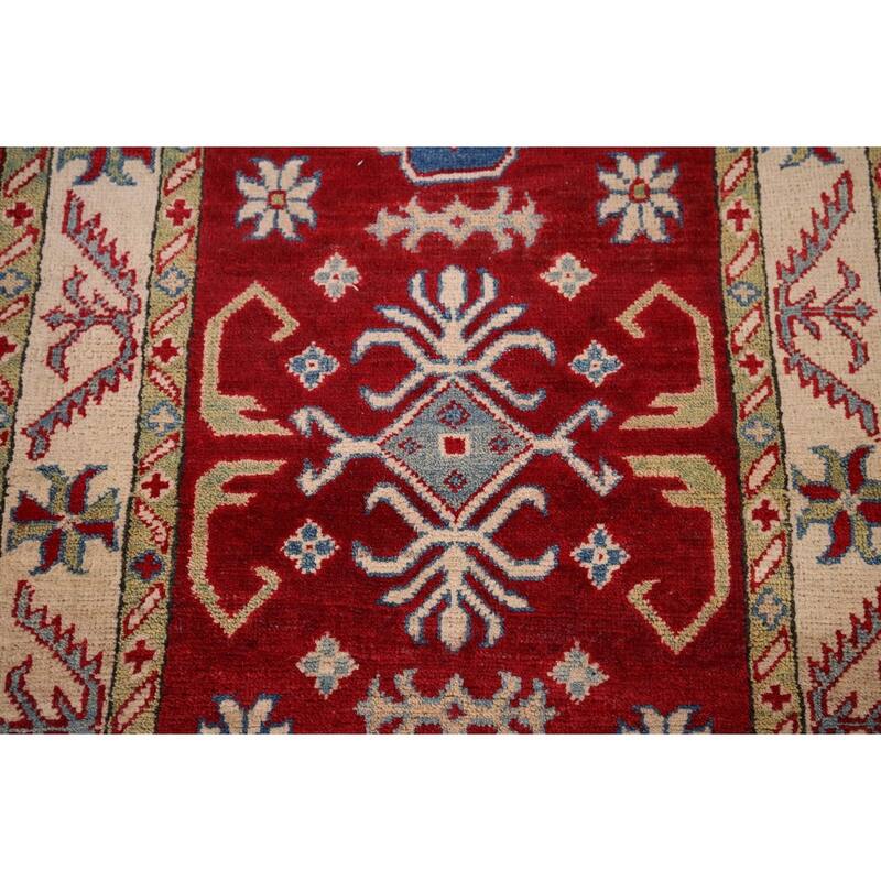 Kazak Oriental Runner Rug Handmade Wool Carpet - 2'8" x 10'0"