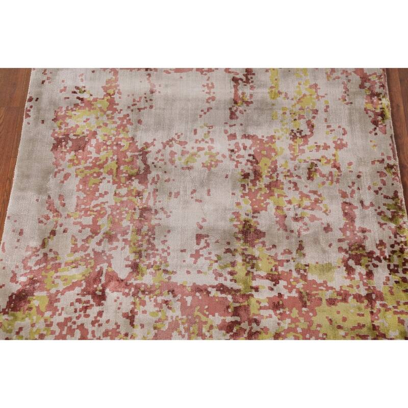 Abstract Modern Area Rug Hand-Knotted Wool Carpet - 3'9"x 7'6"