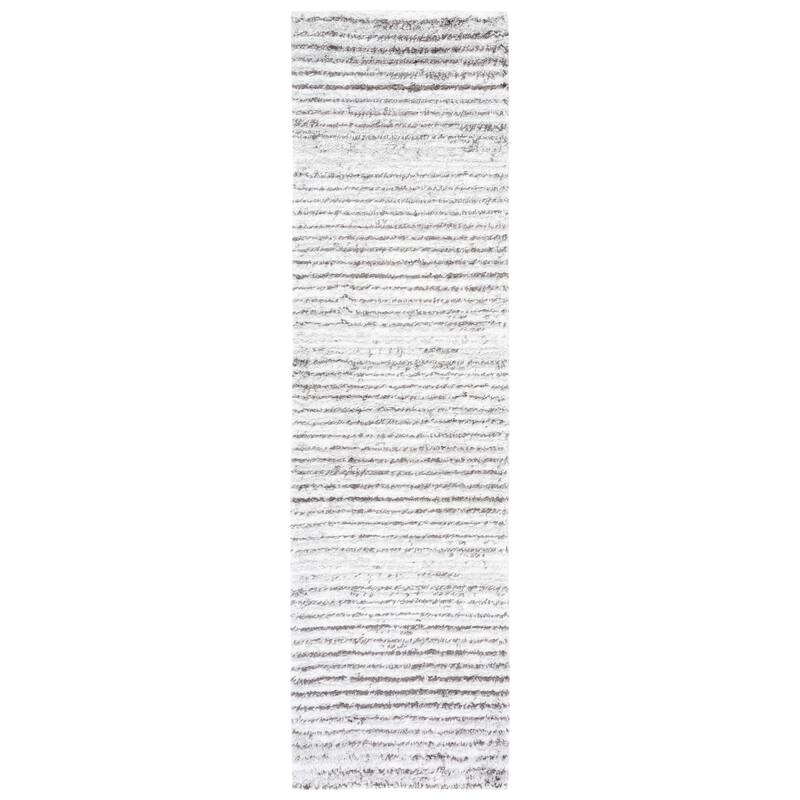 SAFAVIEH Berber Shag Majlis Rug - 2'3" x 8' Runner - Grey/Dark Grey