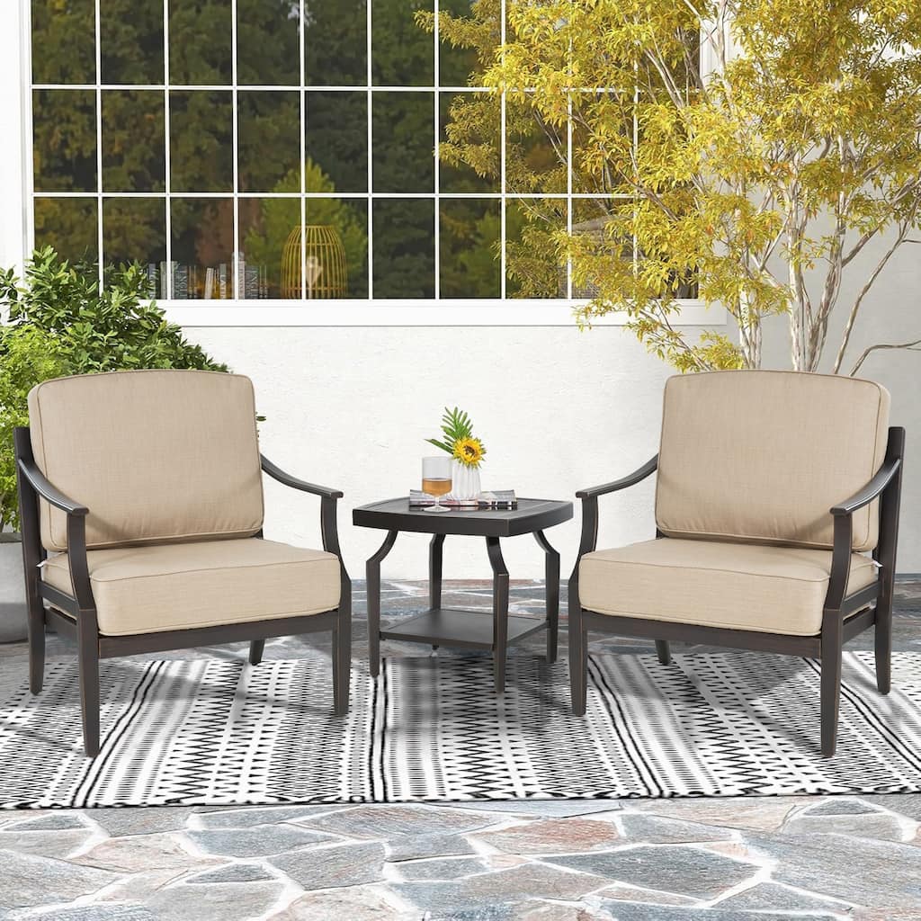 Arriona Swivel Patio Converstion Chair with Sunbrella Cushions
