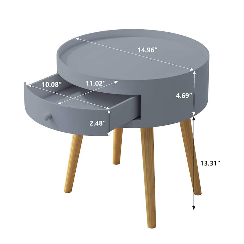 Modern Coffee Table with Drawer, Sofa Side Table