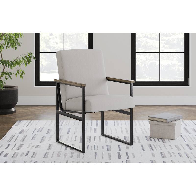 Signature Design by Ashley Montia Light Gray/Brown Home Office Desk Chair - 20.5" W x 24" D x 34.25" H
