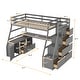 preview thumbnail 3 of 83, Loft Bed Frame wDesk and Storage Staircase, Wood Loft Bed with 7 Drawers and 2 Shelves, Kid's Loft Bed Study Bed with Staircase
