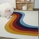 preview thumbnail 1 of 3, Mod-Tod Caroline Abstract Rainbow Kids Area Rug 3'11" x 5'7" - Cream - Rectangle