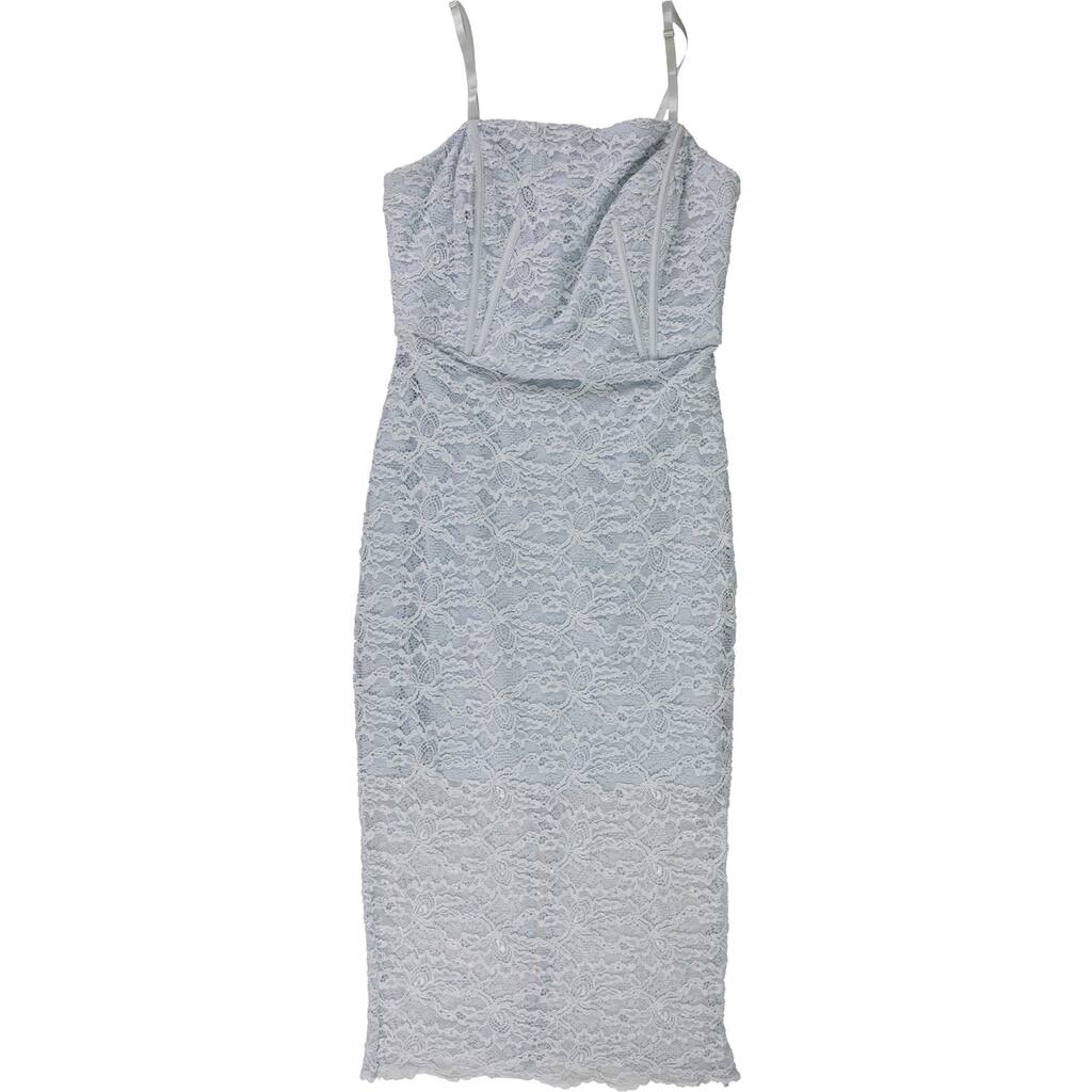 GUESS Womens Sabet Corset Dress,, Blue, Medium