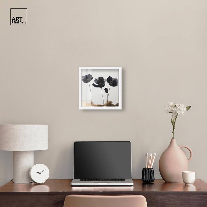 Nocturnal Flowers I Shadowbox by Art Remedy