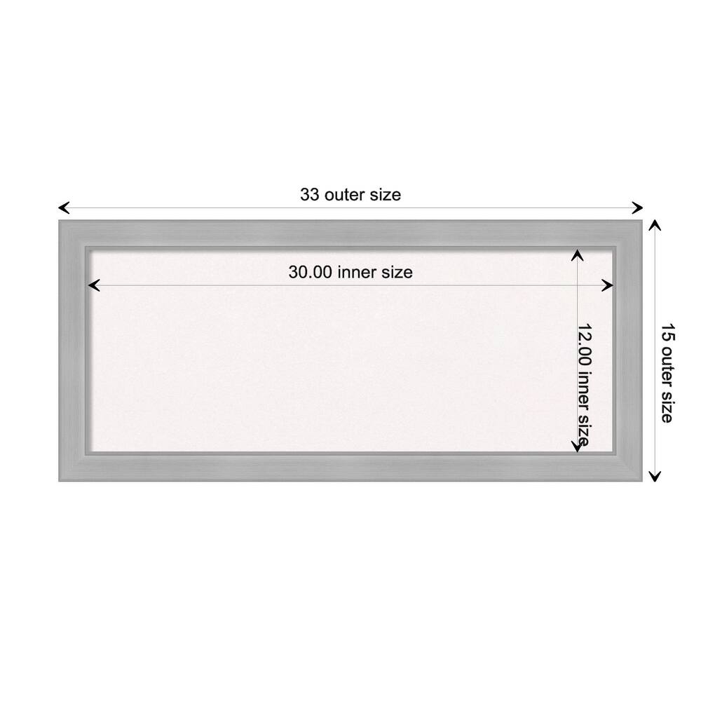 Vista Brushed Nickel Narrow Framed White Corkboard Bulletin Board