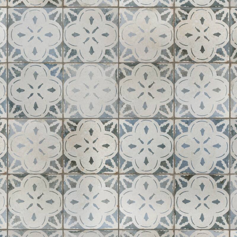 Merola Tile Kings Aurora Blue 17-5/8" x 17-5/8" Ceramic Floor and Wall Tile
