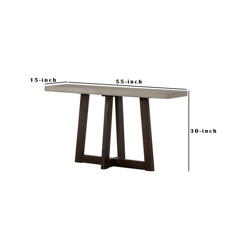 Elodie Grey Concrete and Dark Grey Oak Rectangle Console Table