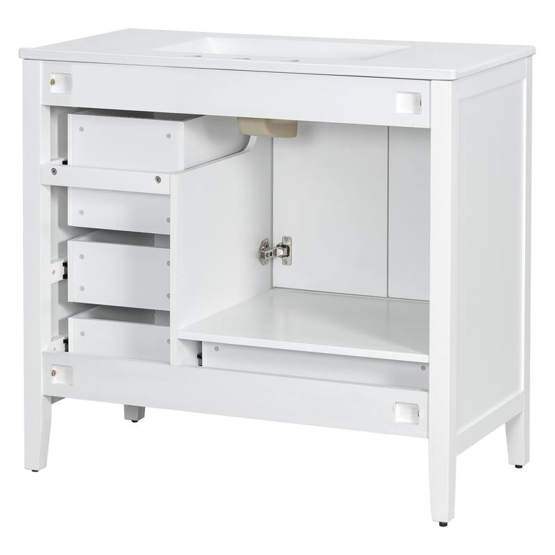 Christopher Knight Home-Lyrissa 36" Bathroom MDF Vanity with Sink