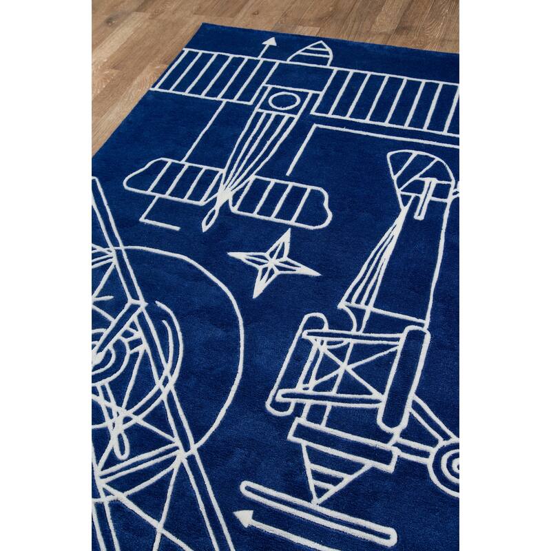 Momeni Lil Mo Hipster Blueprint Hand Tufted Polyester Contemporary Area Rug