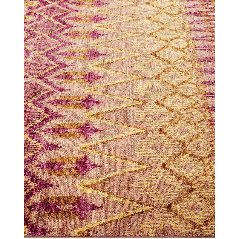 Overton Hand Knotted Wool Vintage Inspired Modern Contemporary Modern Purple Area Rug - 5' 0" x 11' 10"