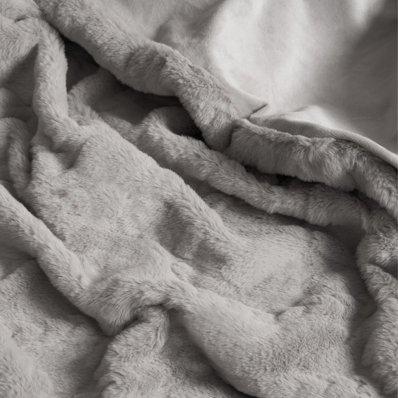 Lucky Brand Embossed Cable Rabbit Synthetic Fur 50" x 70" Throw Blanket