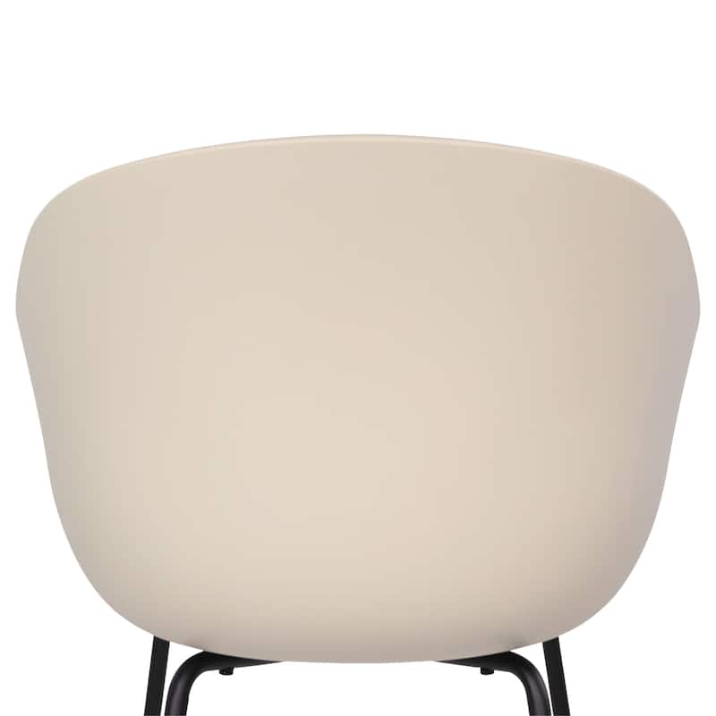 Furnish Theory Curve-K ML Indoor/Outdoor Dining Armchairs Arm Chairs w Polypropylene Shell & Powder-Coated Steel Legs (Set of 2)
