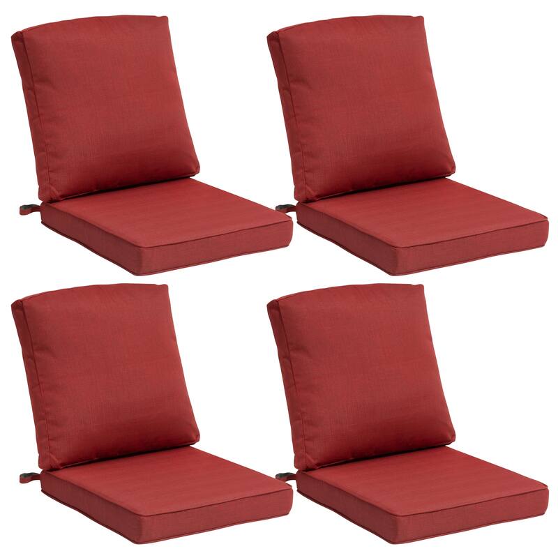 Pellebant 22 x 21 in Deep Seat Chair Outdoor Cushion Set - CHILI - 4PC