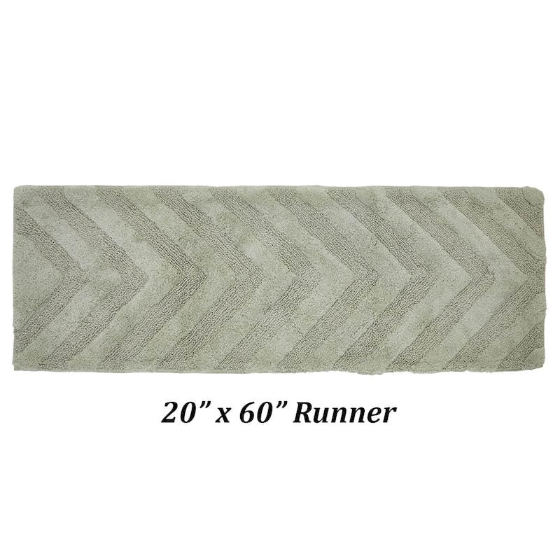 Better Trends Hugo Collection 100% Cotton Tufted Bath Rugs with Chevron Patterns, High Absorbency, Anti-Skid, Easy to Clean
