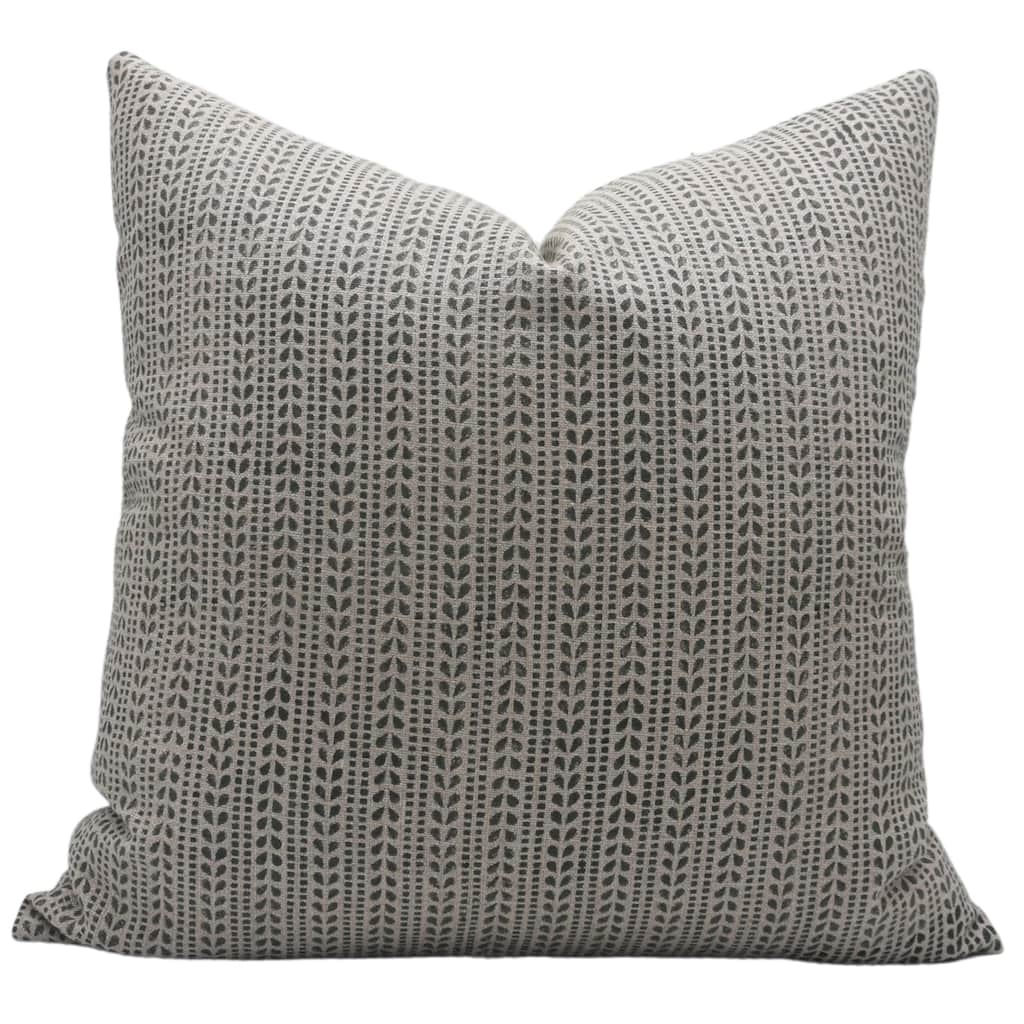 Fabdivine Block Printed Accent Pillow Cover for Farmhouse Bed or Living Room Home Decorative Green Cushioncase, Ratanbel