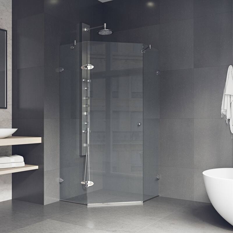 VIGO Verona Frameless Hinged Neo-Angle Shower Enclosure