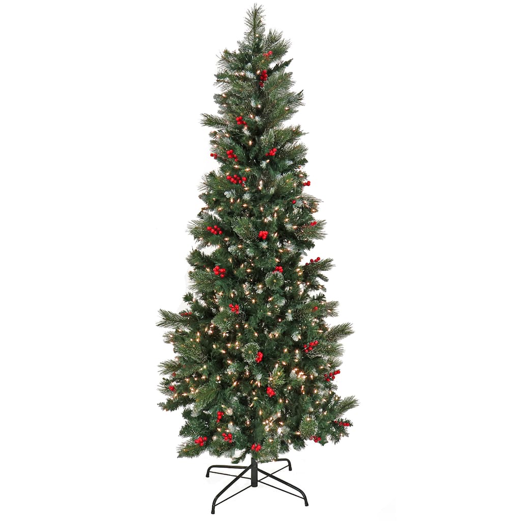 National Tree Company 9 ft. Pre-lit Artificial Meadowlark Pencil Hinged Tree, 900 Clear Lights- UL - 9 Foot