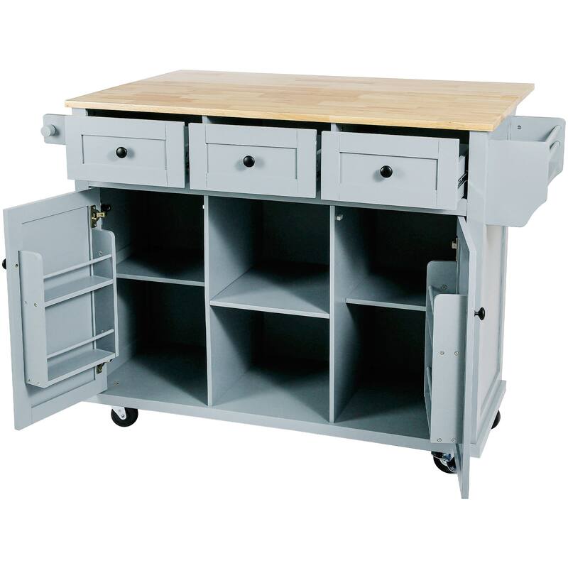 Chichoice Kitchen Islands & Carts with Storage on Wheels, Rolling Kitchen Island Cart with Drop Leaf Countertop