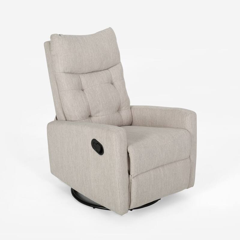 Contemporary Push-Back Recliner Chair with Swivel and Glider
