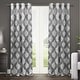 preview thumbnail 1 of 9, Gracewood Hollow Corine Medallion Pattern Blackout Curtain Panel Pair 52" W X 84" L - Black Pearl