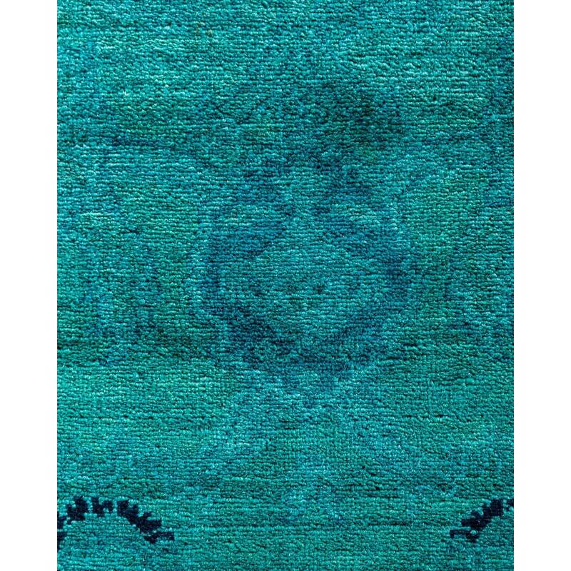 Contemporary Overdyed Wool Hand Knotted Runner - 2' 7" x 18' 8"